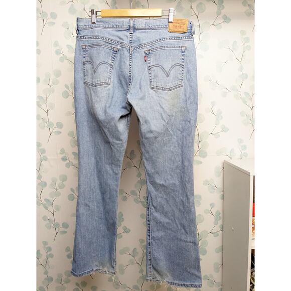 Womens LEVIS 515 Signature Stretch Mid Rise Bootcut Jeans Size 14 M Light Wash - Picture 11 of 13